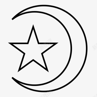 伊斯兰教月亮斋月图标