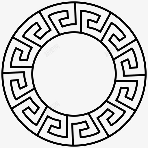古希腊圆形装饰古希腊图案svg_新图网 https://ixintu.com 古希 希腊 圆形 装饰 图案