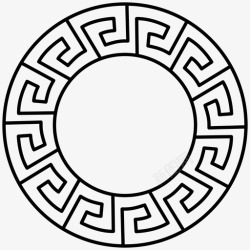 装饰小图案古希腊圆形装饰古希腊图案高清图片