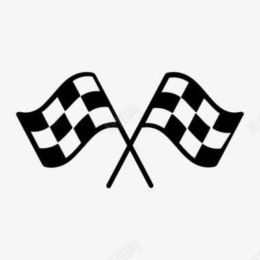 汽车运动竞赛旗帜图标