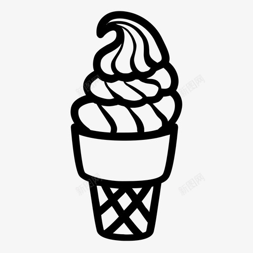 软冰淇淋svg_新图网 https://ixintu.com 冰淇淋