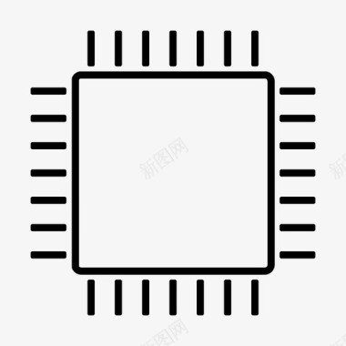 芯片硬件中央处理器主机图标
