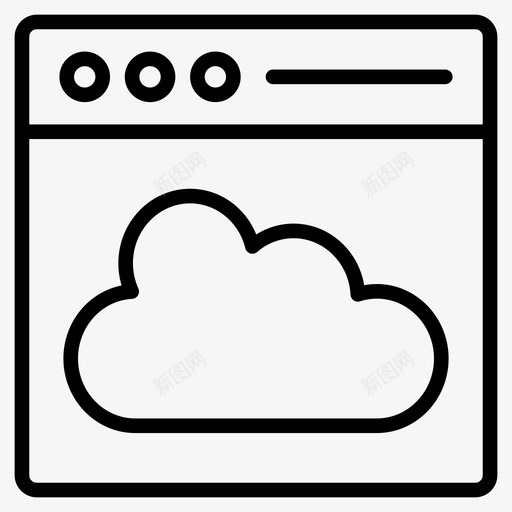 云浏览器数据库svg_新图网 https://ixintu.com 浏览器 数据库 服务器 窗口 数字 营销 线图 图标