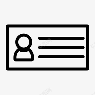 身份证公文包界面和网页图标线图标