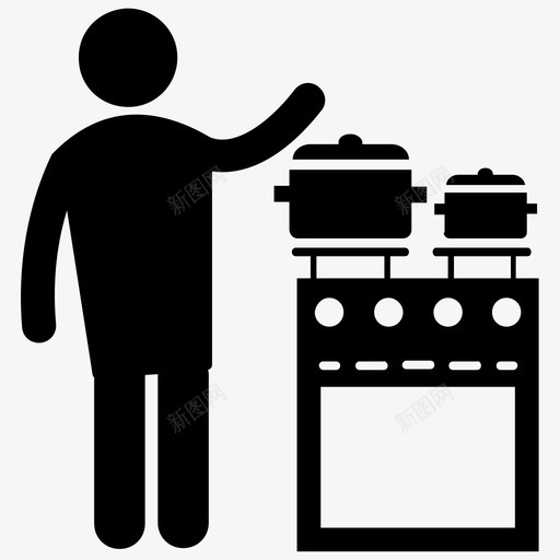 食物准备烹饪食物厨房用具svg_新图网 https://ixintu.com 食物 准备 烹饪 厨房用具 制作 晚餐 元素 字形 图标
