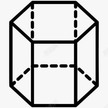 六角形棱柱二维设计二维形状图标