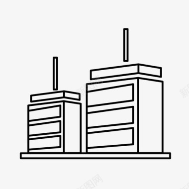 工厂公寓建筑图标