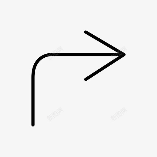 右转箭头标志牌svg_新图网 https://ixintu.com 右转 箭头 标志牌路 简单 线图 图标
