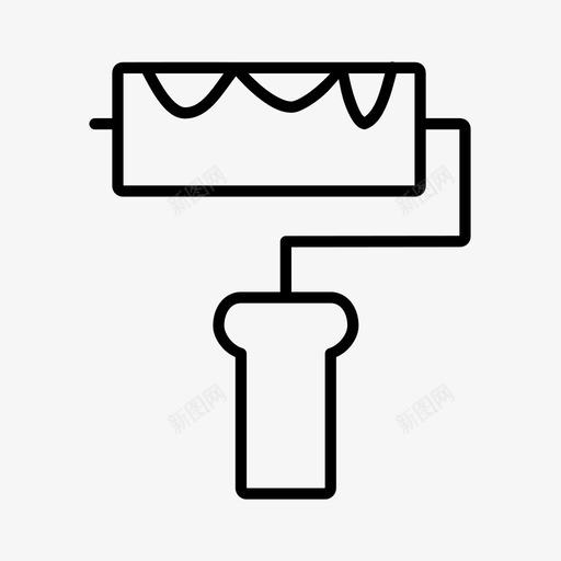 油漆辊刷子iterface图标2薄svg_新图网 https://ixintu.com 油漆 刷子 图标
