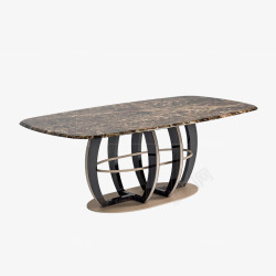 轻奢天然大理石台面餐桌椅组合家用长方圆弧边不锈钢后素材