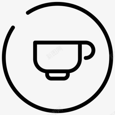 杯子圆圈咖啡图标