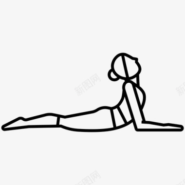 瑜伽姿势身体平衡伸展图标
