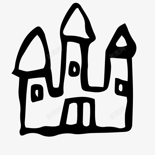 城堡堡垒万圣节svg_新图网 https://ixintu.com 万圣节 城堡 堡垒 手绘 幽灵