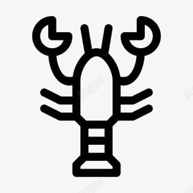 龙虾小龙虾甲壳类动物图标