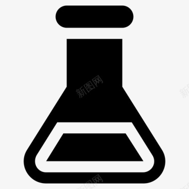 锥形瓶化学烧瓶实验室研究图标