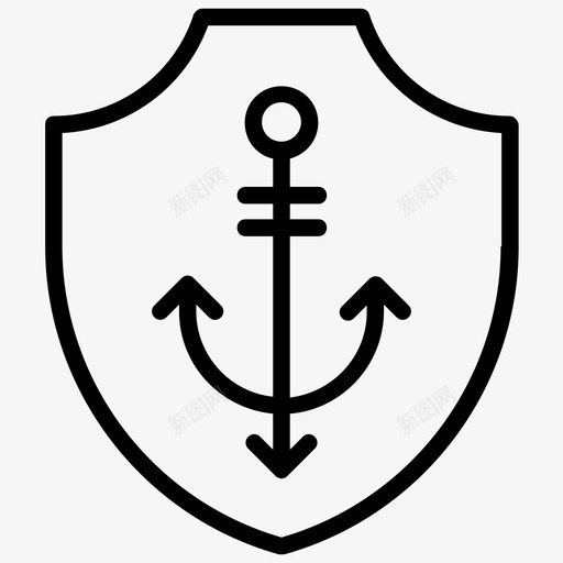 锚卫士锚标签纹章svg_新图网 https://ixintu.com 卫士 标签 纹章 航海 海员 夏威夷 符号 线图 图标