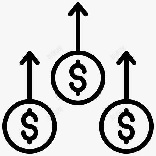 利润收益财务增长svg_新图网 https://ixintu.com 增长 收入 利润 收益 财务 储蓄 投资 线图 图标