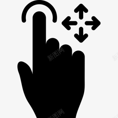 一个手指自由拖动触摸手势v2图标