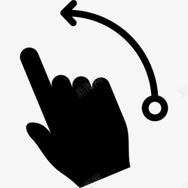 一个手指向左轻弹触摸手势v2图标