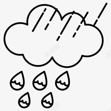 下雨云水图标