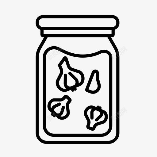 大蒜玻璃罐卤汁svg_新图网 https://ixintu.com 大蒜 玻璃 卤汁 泡菜 蔬菜 食物