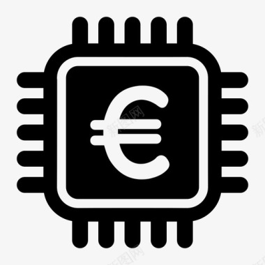 金融科技芯片欧元图标