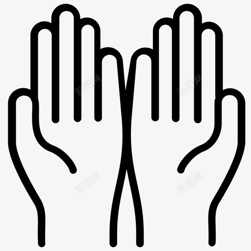 dua穆斯林义务穆斯林祈祷svg_新图网 https://ixintu.com 祈祷 穆斯林 义务 双手 精神 线图 图标