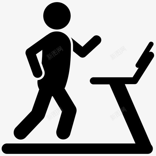 跑步机训练有氧运动健身器材svg_新图网 https://ixintu.com 跑步机 训练 有氧运动 健身器材 私人 教练机 健身 字形 图标