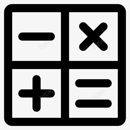 计算器数学媒体svg_新图网 https://ixintu.com 用户界面 计算器 数学 媒体 应用程序 大纲