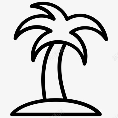 棕榈树海滩枣树图标