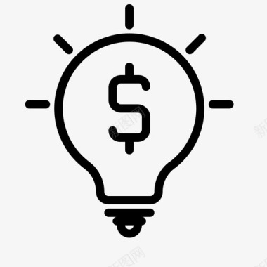 预算计划灯泡商业理念图标