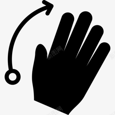 四个手指向右轻弹四个手指向右弹触摸手势v2图标