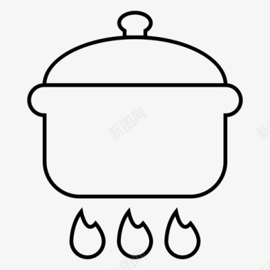 煮沸烹饪热图标