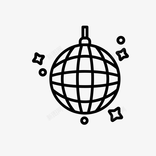 迪斯科灯庆祝新年svg_新图网 https://ixintu.com 新年 迪斯科 庆祝 图标 标线 样式