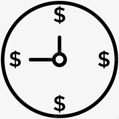 时间就是金钱时间效率时间投资图标