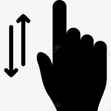 一个手指垂直滚动触摸手势v2图标