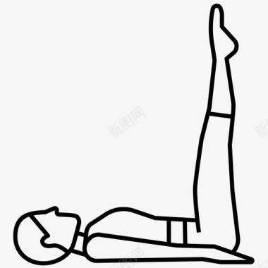 瑜伽姿势运动瑜伽姿势轮廓图标