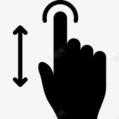 一个手指垂直拖动触摸触摸手势v2图标