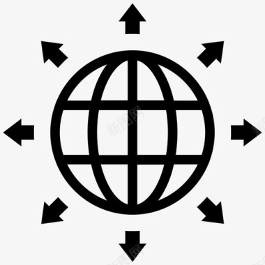 全球网络方向旅行图标