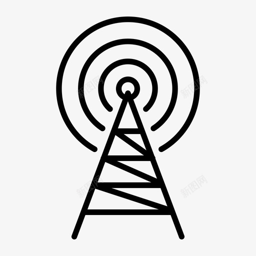 塔桅杆电力线svg_新图网 https://ixintu.com 桅杆 电力线 无线 无线电 电信号