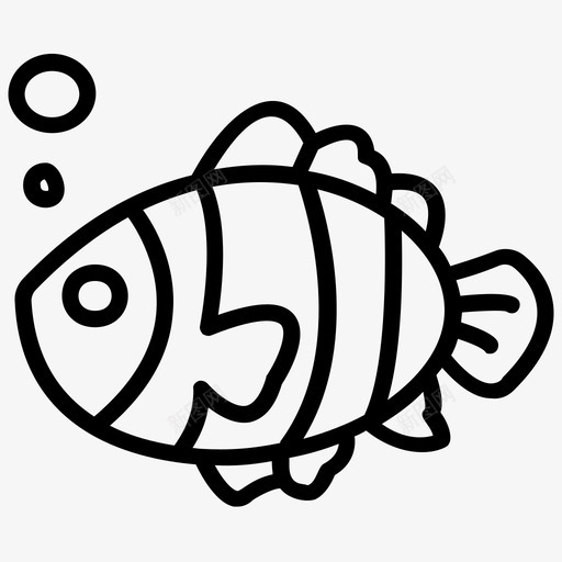 鱼水生动物海洋动物svg_新图网 https://ixintu.com 动物 鱼水 水生 海洋 海洋生物 海鲜 泰国 符号 线图 图标
