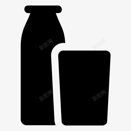 牛奶瓶子杯子svg_新图网 https://ixintu.com 瓶子 农业 牛奶 杯子 饮料 玻璃瓶 重复 使用 用的 字形 图标