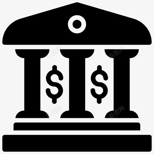 银行金融机构住房贷款svg_新图网 https://ixintu.com 银行 金融机构 住房贷款 抵押贷款 存款 机构 现代投资 雕文 图标