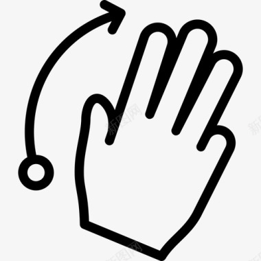 三个手指向右轻弹三个手指向右弹触摸手势轮廓v2图标