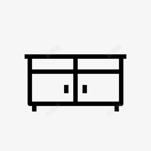 餐具柜装饰家具svg_新图网 https://ixintu.com 家具 餐具柜 装饰 房子 桌子 图标 标线 样式
