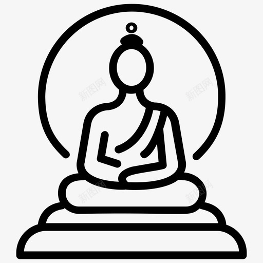 佛教寺庙泰国文化svg_新图网 https://ixintu.com 泰国 佛教 寺庙 文化 宗教 符号 线图 图标
