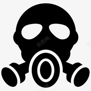 防毒面具危险标志警告标志图标