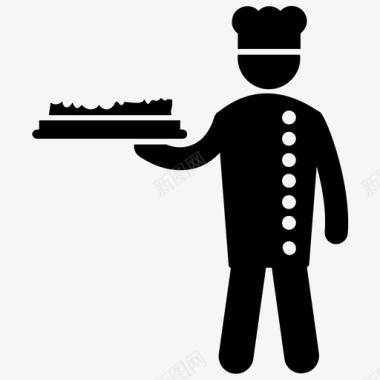 服务员食品服务上菜图标