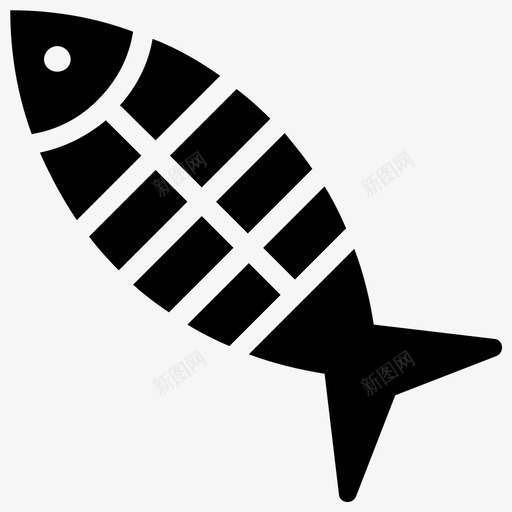 鱼吃过的鱼鱼骨svg_新图网 https://ixintu.com 吃过 鱼骨 海鲜 海洋生物 宠物 供应 固体 图标