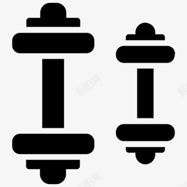 哑铃重量美式足球符号图标图标